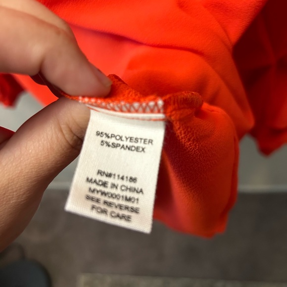 Orange, Willow Drive, V-Neck Blouse, Size Large - Picture 4 of 4